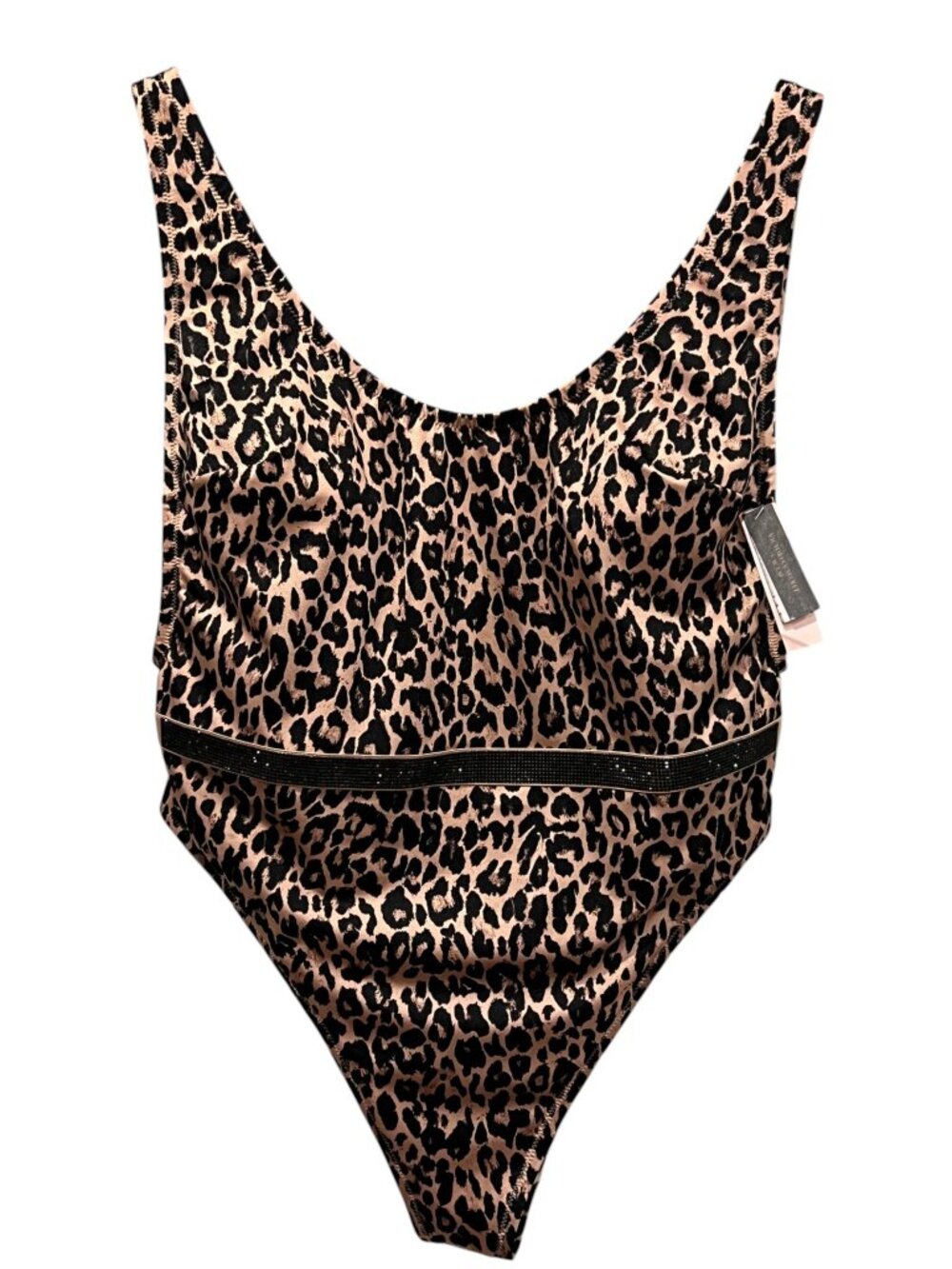 Victoria's Secret Shine Strap Plunge Leopard One-Piece, NWT, XXL
